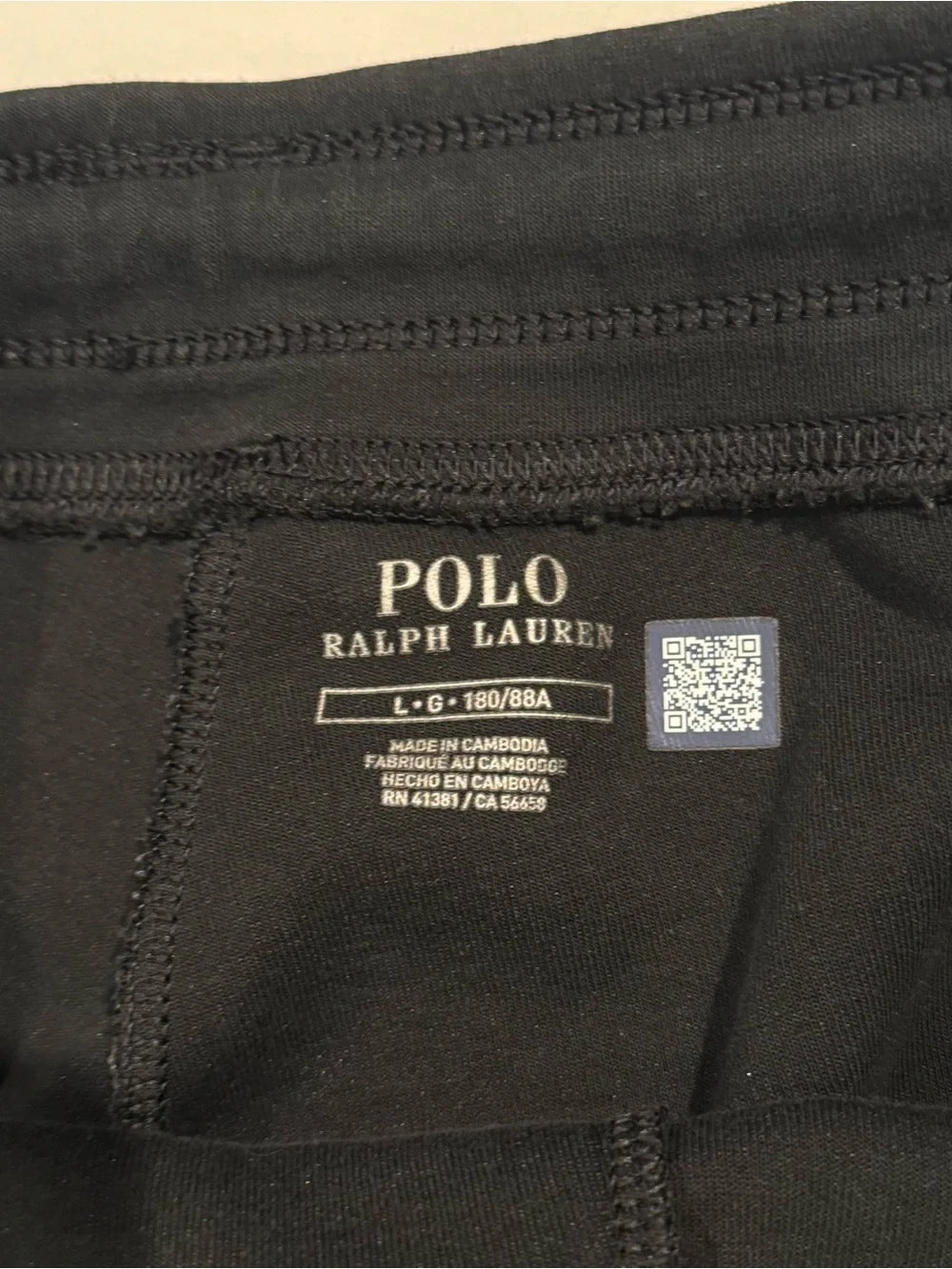 Polo Ralph Lauren Mens L Black Fleece Jogger Sweatpants White Pony Logo Pants